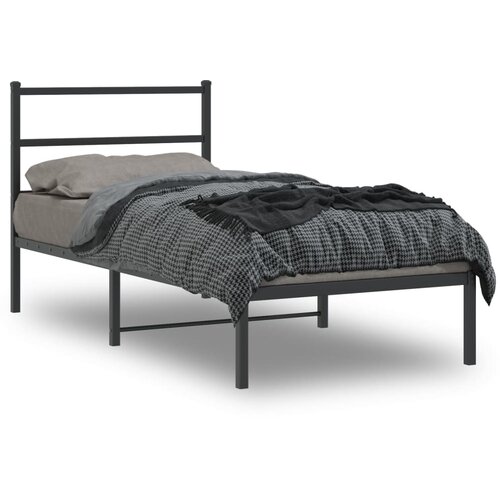  Metalni okvir za krevet s uzglavljem crni 90x200 cm Cene