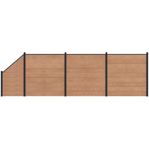 PANEL ograde 4 pcs WPC i aluminij Smeđa Cene
