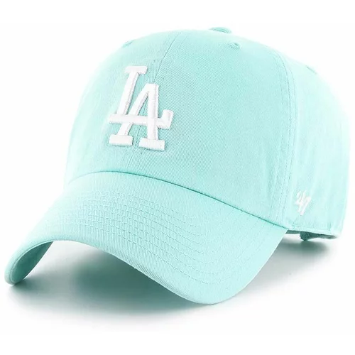 47 Brand Bombažna kapa s šiltom MLB Los Angeles Dodgers turkizna barva