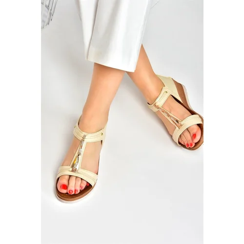 Fox Shoes Beige Low Soled Women's Daily Sandals