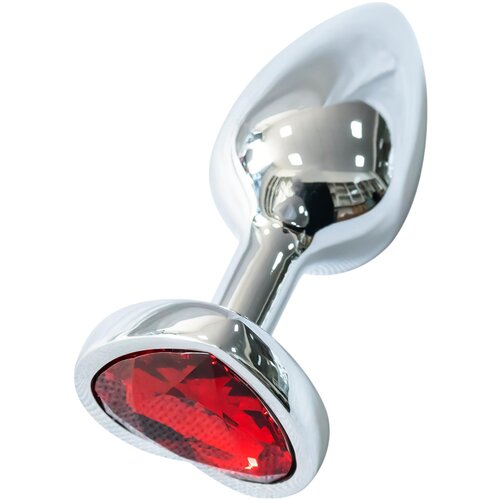 Sunfo - metalni analni plug sa crvenim srcem u obliku kamena (srebrni) Slike