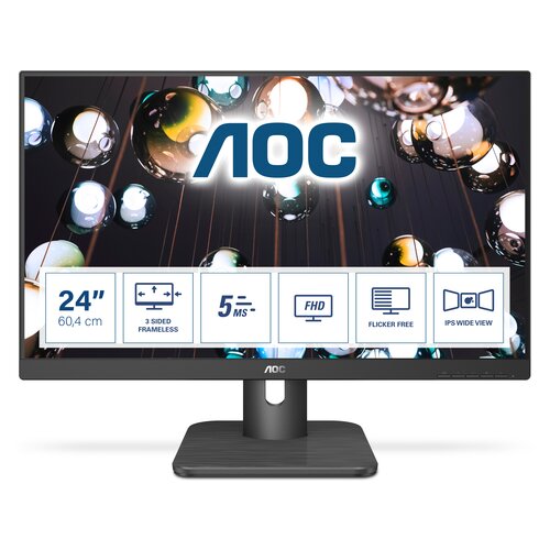AOC LED IPS 23,8&amp;quot; 24E1Q, VGA, HDMI, DP, zvu. Slike