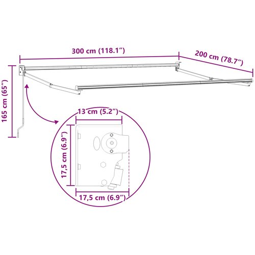  Ručno sklopiva konstrukcija tende Antracit 3 x 2 m Aluminij Slike
