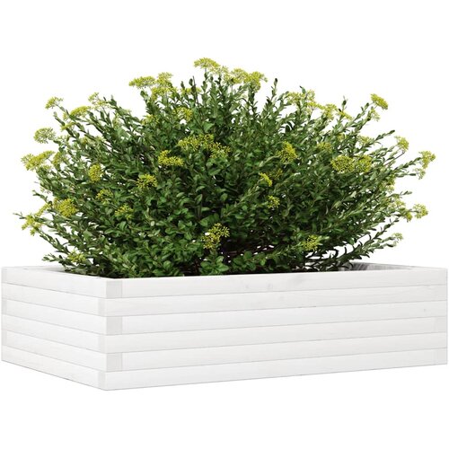  Vrtna sadilica bijela 90 x 60 x 23 cm od masivne borovine Slike