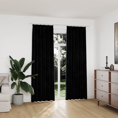  Zavjese za zamračivanje 2 kom bar&scaron;unaste crne 140 x 225 cm Cijene