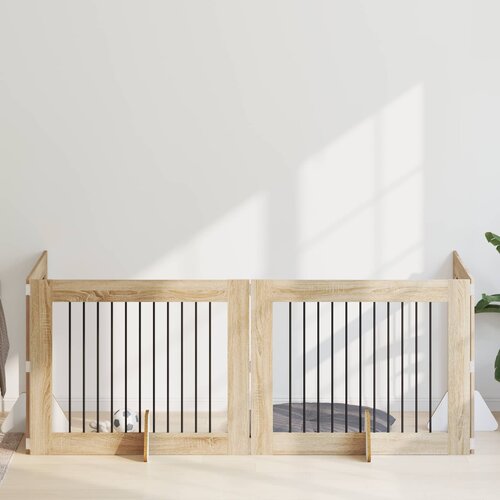  Vrata za pse s postoljem 4 pcs Hrast sonoma 100 x 80 cm Slike