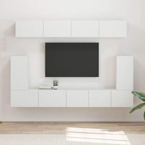  Komplet TV omaric 5 pcs Bela Konstruiran les - - Bela - 83.44 - 98 x 31 x 29,5 cm - 2025-vidaXL-Uvoz_2 Cene
