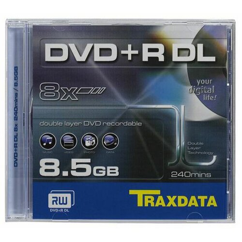  DVD+R DL, TRAXDATA,8,5 GB,8X,BOX 1 Cene