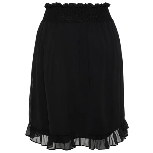 Trendyol Curve Black Chiffon Mini Skirt