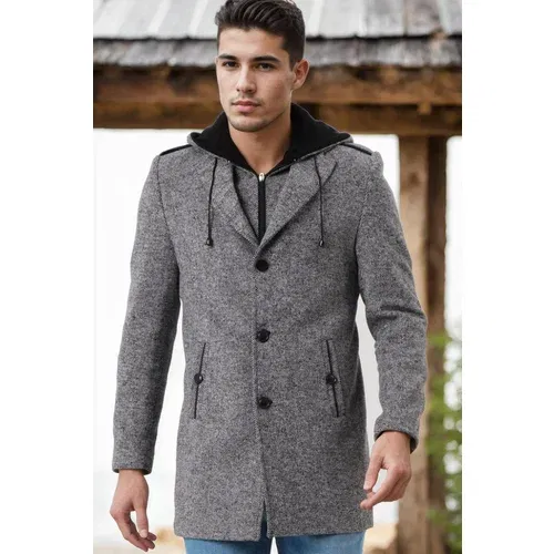 Dewberry PLT8406 MEN'S COAT-PATTERNED GREY-5