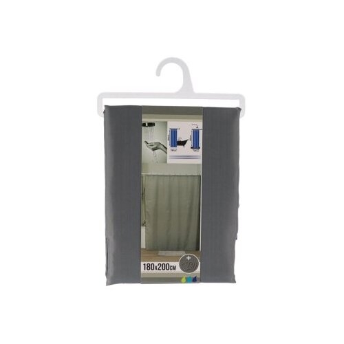  Zavjesa za kadu + 12 Pp Kukica 180 X 200 Cm Poliester, Siva Cijene