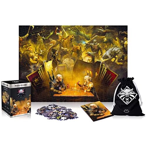 Lotte Dober plen The Witcher, ki igra Gwent - 1000 kosov sestavljanke za odrasle in otroke, stare 14 let - 68x48cm igralna sestavljanka s plakatom in torbo, (20834840) Cene
