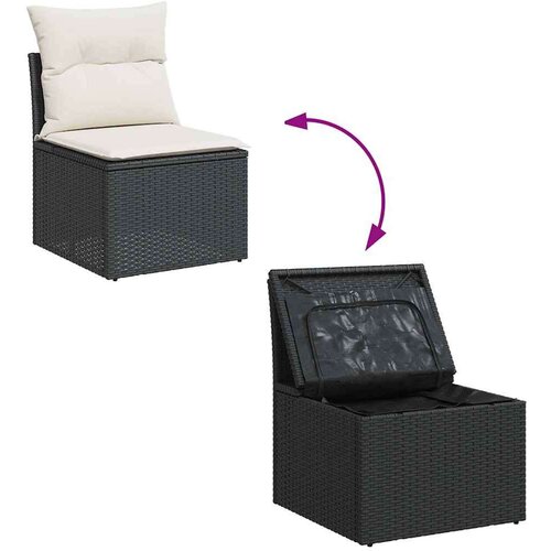 vidaXL 8-dijelni set vrtnih sofa od poliratana s jastucima crni bagrem Cene