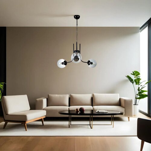 Opviq nevada 3 Lü siyah Füme Camlı avize blackfume chandelier Cene