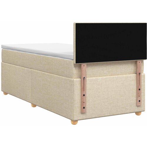  Boxspring krevet s madracem Krem 90 x 190 cm Tkanina 190 x 90 x 88 cm Slike