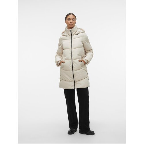 Vero_Moda Women's cream winter quilted coat Halsey - Women Cene