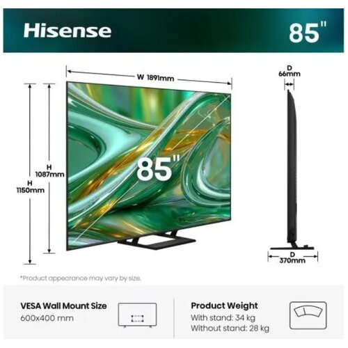 Hisense 85 inča 85E8S ULED Mini LED 4K UHD Smart TV Cene