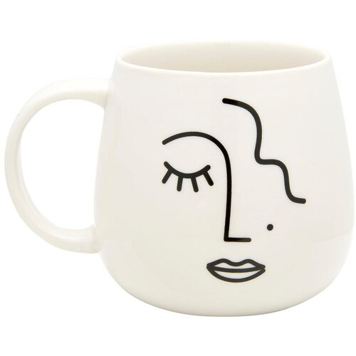 Sass & Belle bijela porculanska šalica Abstract Face Cijene
