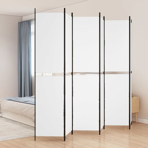 VidaXL Sobna pregrada s 6 panela bijela 300 x 220 cm od tkanine Slike
