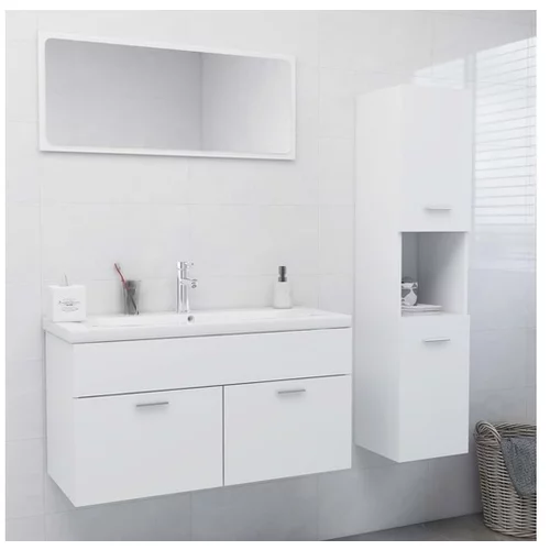  Komplet kopalniškega pohištva bele barve iverna plošča