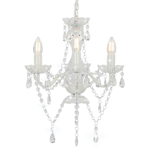 The Living Store Lestenec s kroglicami bel okrogel 3 x E14 - Lestenec, (21383430) Cene