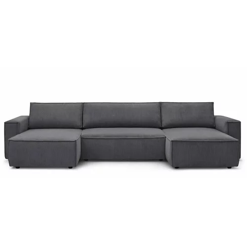 Bobochic Paris sofa na razvlačenje tamno sive boje "U" Nihad Panoramique
