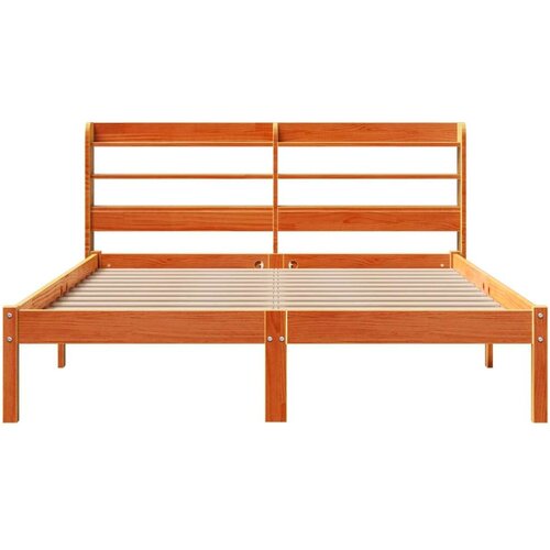 VidaXL Okvir kreveta s uzglavljem vo&amp;scaron;tano smeđi 135x190 cm od borovine Slike