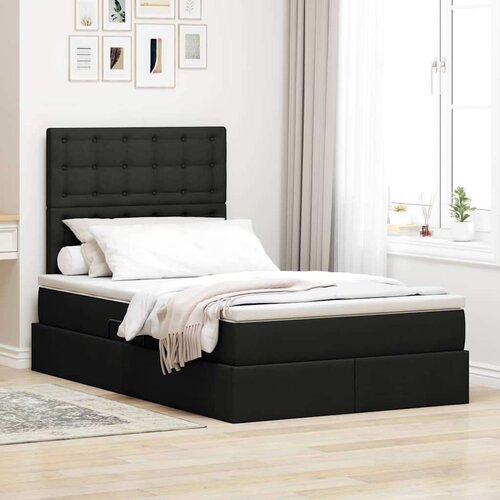  Krevet s prostorom za pohranu s LED-om Crna 120 x 190 cm Cene