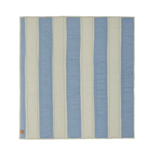 OYOY Mini Modra/kremno bela otro&amp;scaron;ka igralna podloga 130x140 cm Striped &amp;ndash; Slike