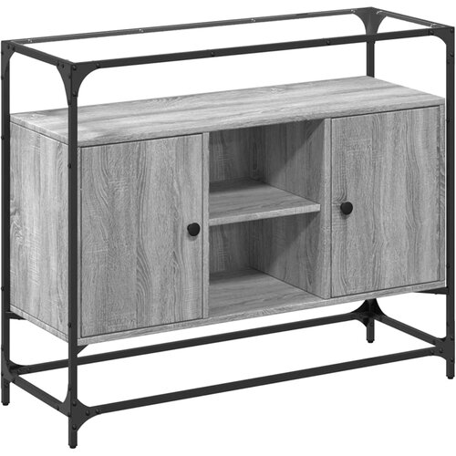 Maison Chic Komoda - Predalnik s stekleno ploščo siva sonoma 98x35x81 cm inženirski les, (21721022) Cene