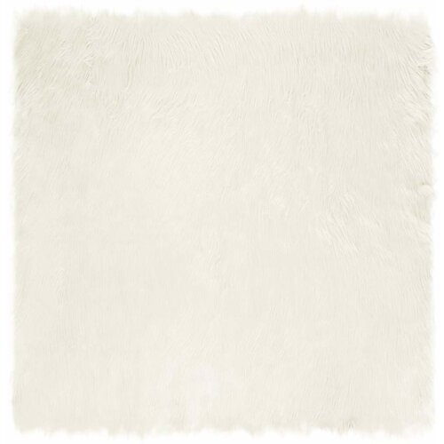 vidaXL Lažni Ovčji Tepih Bijelo 240 x 240 cm Poliester Cijene
