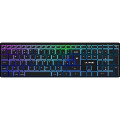 Canyon keyboard HKB-W11 UK/US RGB Dual Mode Wireless Black Cijene