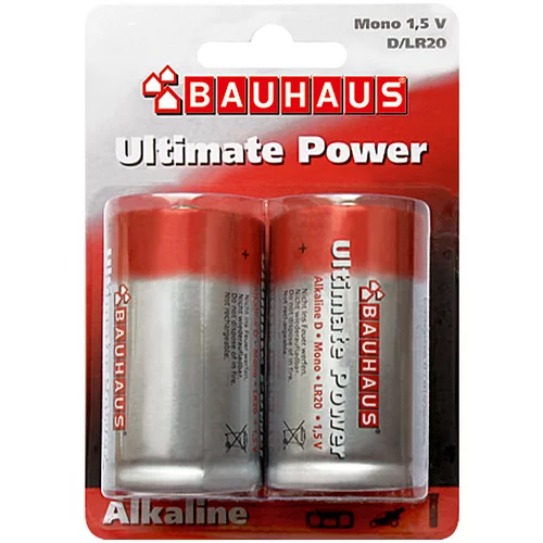 BAUHAUS Alkalna baterija Ultimate Power (Mono D, alkalno-manganova, 1,5 V, 2 kosa)
