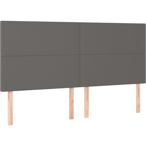 Maison Chic Posteljno vzglavje - Vzglavna omarica 4 kosa siv 100x5x78/88 cm umetno usnje, (22076946) Slike