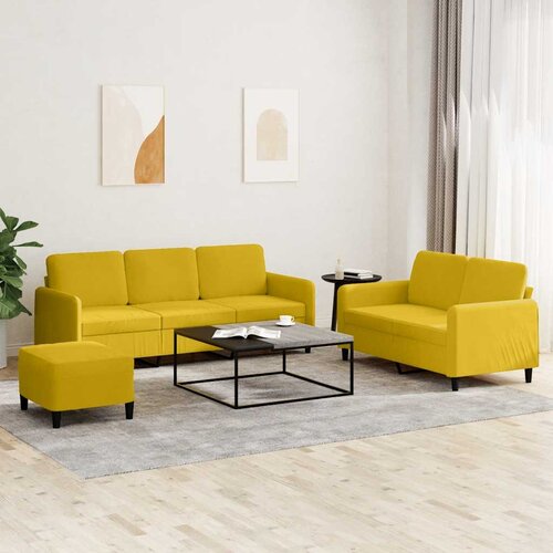  3-dijelni set sofa s žuti bar&amp;scaron;unast Slike
