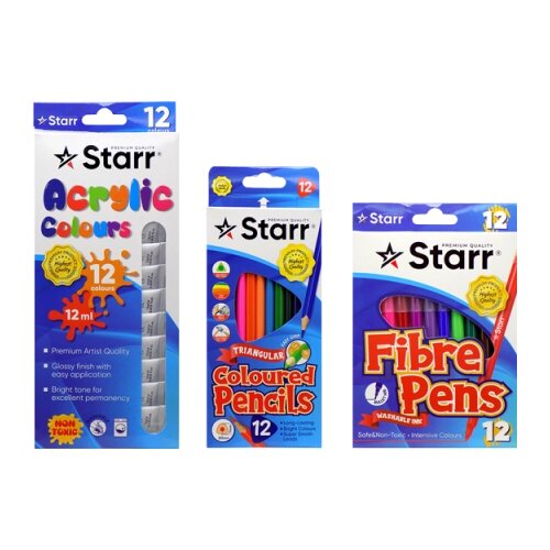 Starr II SET - TEMPERE 12ML, DRVENE BOJE, FLOMASTERI Slike