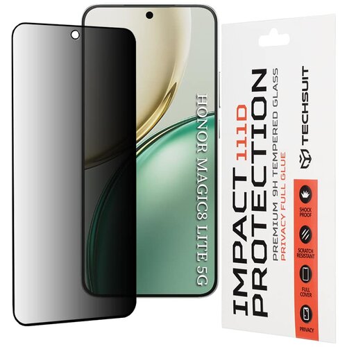 Techsuit 111D Privacy Full Glue kaljeno staklo za Honor Magic8 Lite &ndash; crno Cijene