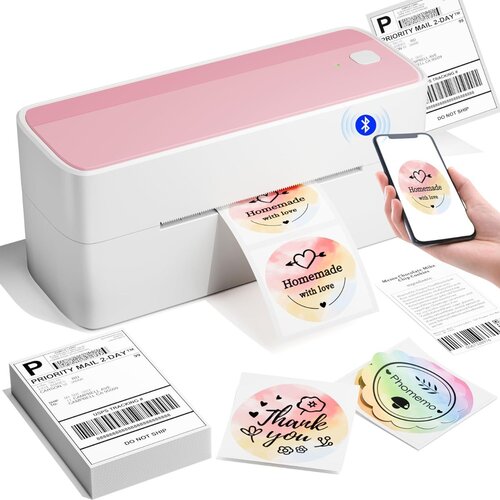 INF Bluetooth termični tiskalnik 203 dpi 150mm/s 108mm USB+BT Labelife White+Pink, (5000309289) Cene