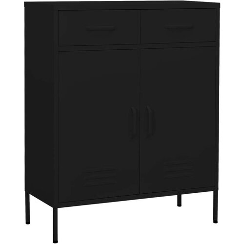 Ormarić za pohranu crni 80 x 35 x 101 5 cm čelični Slike