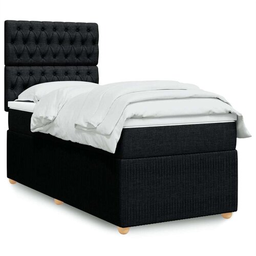 vidaXL Box spring postelja z vzmetnico črna 100x200 cm blago Cene