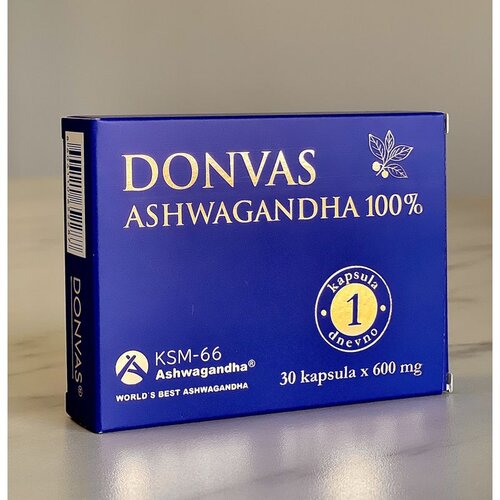Donvas ASHWAGANDHA 100%, 30 kapsula x 600mg Cene