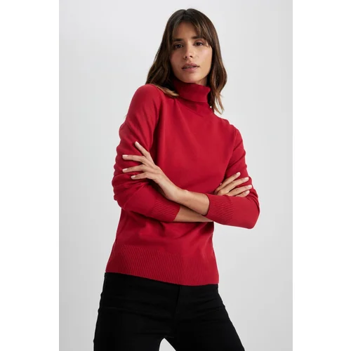 Defacto Regular Fit Turtleneck Red Sweater