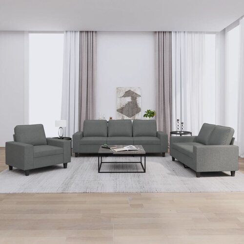  3-dijelni set sofa tamnosivi od tkanine Slike
