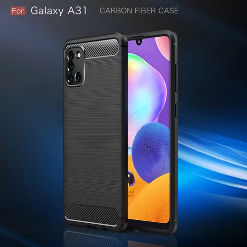  Gumijasti / gel etui Carbon za Samsung Galaxy A31 - črni