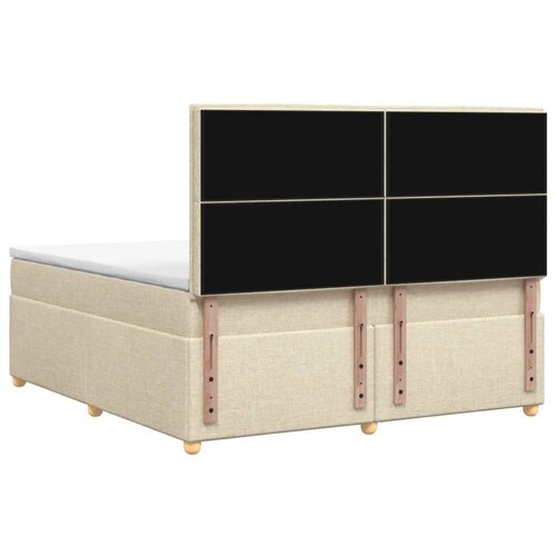 Boxspring krevet s madracem Krem 160 x 200 cm Tkanina - Krem 160 x 200 cm Dizajn linija Slike