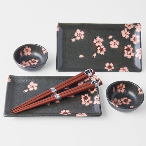 MIJ 6-dijelni set sivog keramičkog posuđa za sushi Sakura Cijene