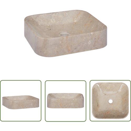 The Living Store Umivalnik siv 40x40x10 cm marmor - Umivalnik, (21744869) Slike
