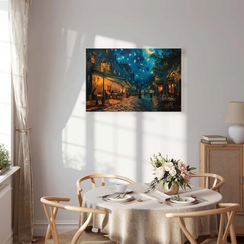  Slika - Paris street &amp;ndash; a painting inspired by Vincent van Gogh\&amp;#039;s style 30x20 Premium Print Slike