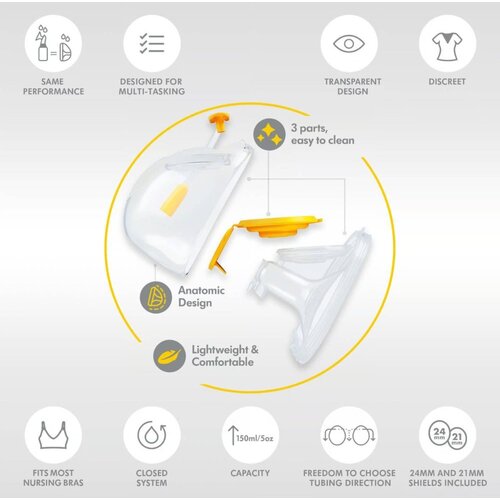 Medela Hands Free set za izdajanje S 21 mm i M 24 mm 101045989 Slike