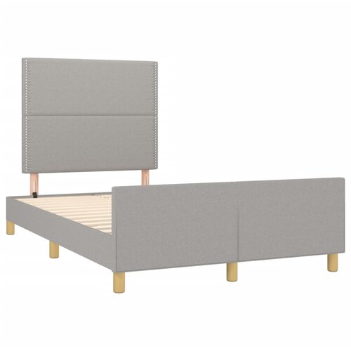 Okvir za krevet bez madraca svjetlosivi 120x190 cm od tkanine Slike
